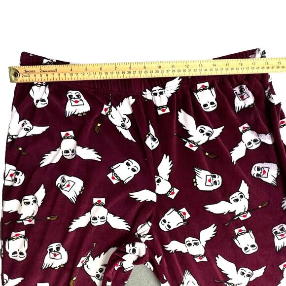 Harry Potter PJ Set 2 Piece Brick Red XL (16-18) Hogwarts Owl Hedwig Girls - Picture 8 of 14
